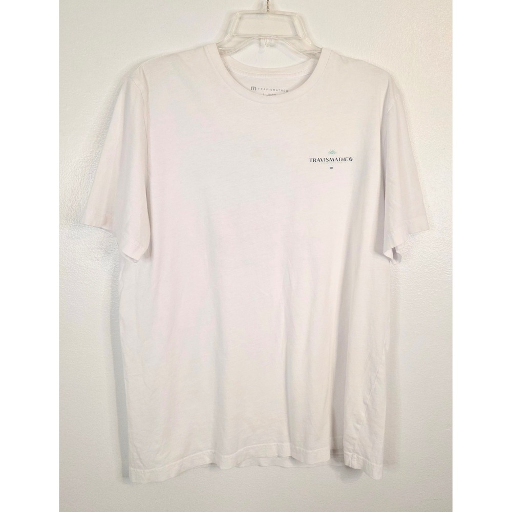 TravisMathew Mens White Veni Vidi Vici Graphic T-Shirt Large Short Sleeve L